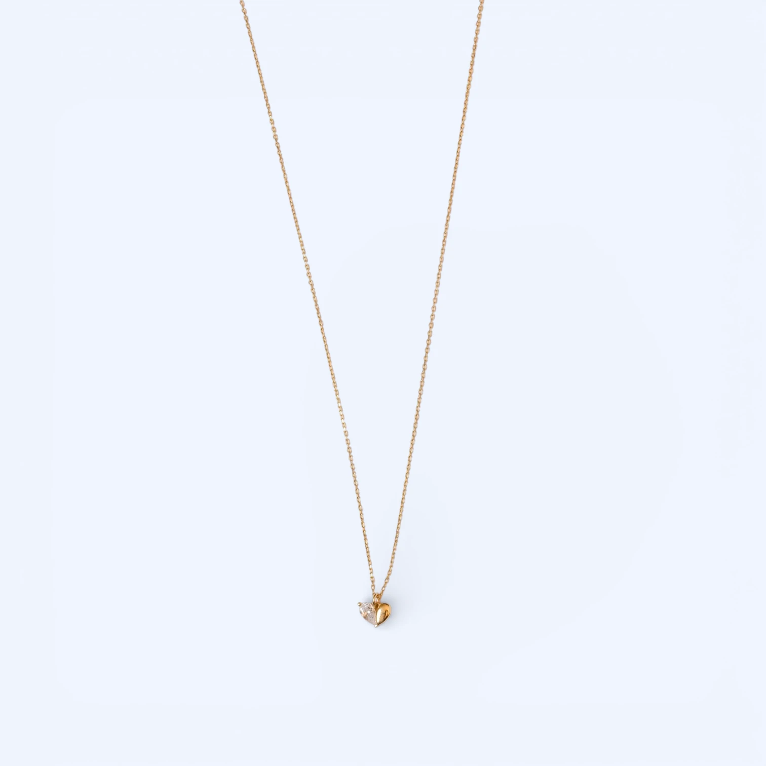 Aven | 14 Ayar Altın Asimetrik Kalp Kolye