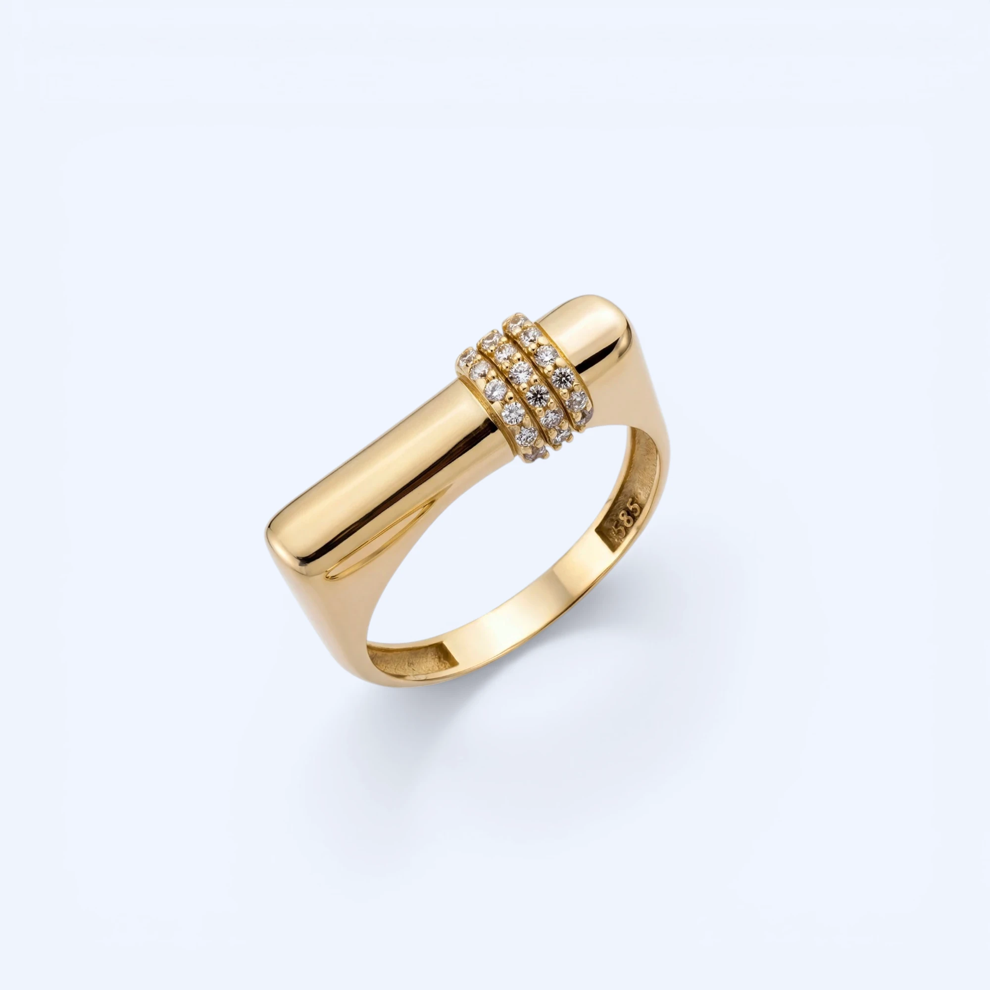 Callista | 14 Ayar Altın Pave Taşlı Vintage Yüzük