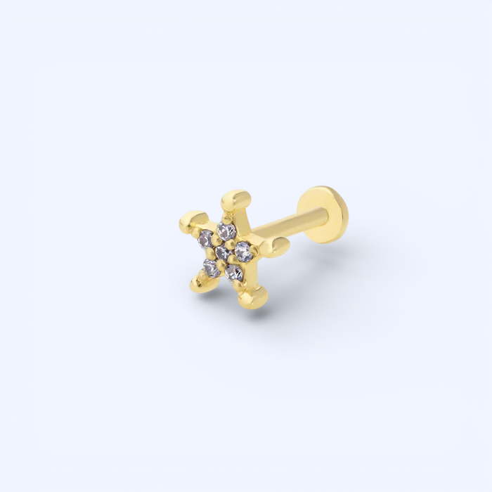Capella | 14 Ayar Altın Taşlı Yıldız Piercing
