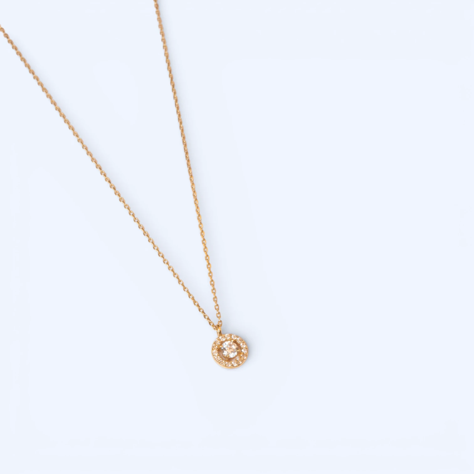 Celia | 14 Ayar Altın Halo Taşlı Kolye