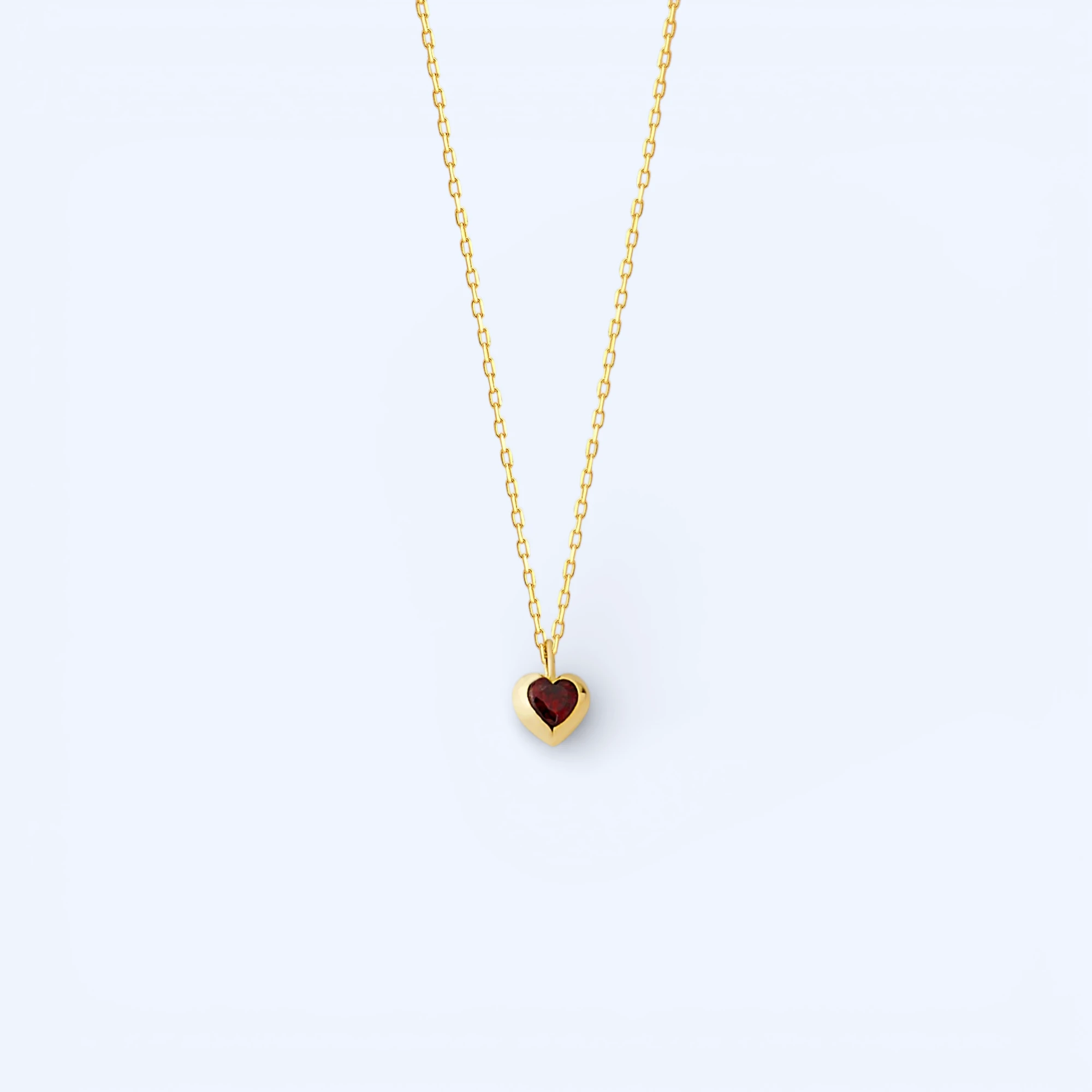 Crimson | 14 Ayar Altın Çerçeveli Kalp Kolye