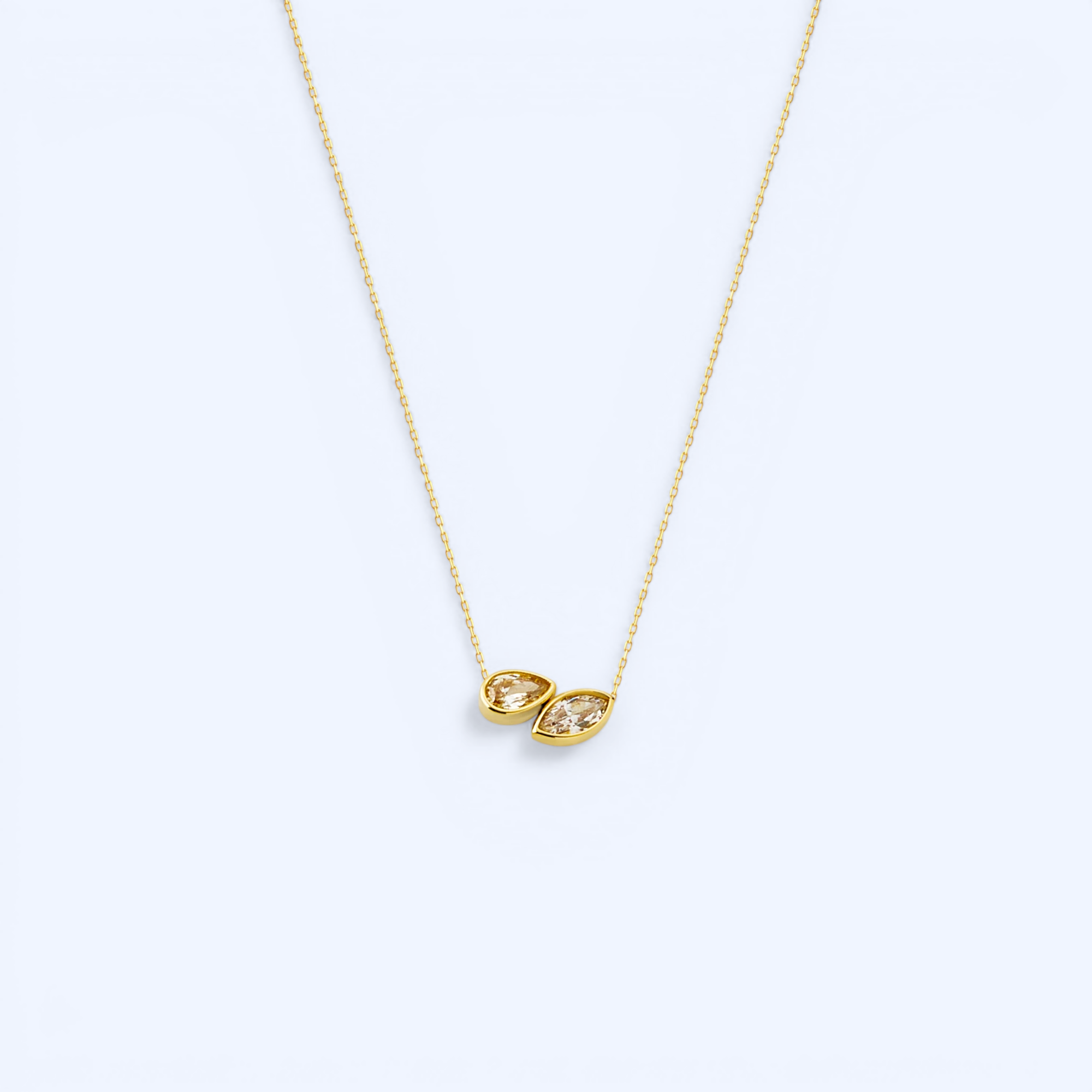 Duo | 14 Ayar Altın İkili Kolye