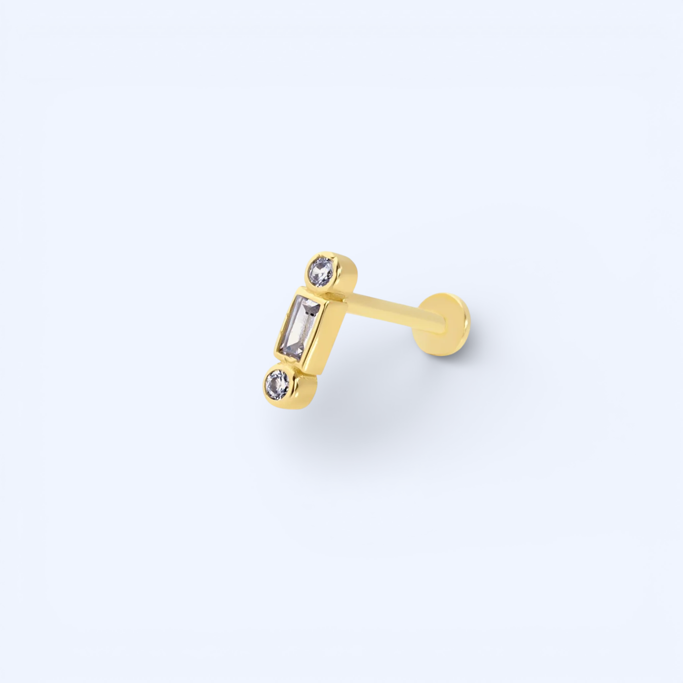 Era | 14 Ayar Altın Baget Taşlı Piercing
