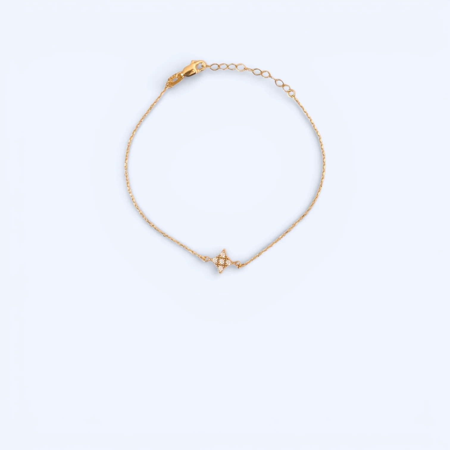 Estela | 14 Ayar Altın Yıldız Taşlı Bileklik ek görsel