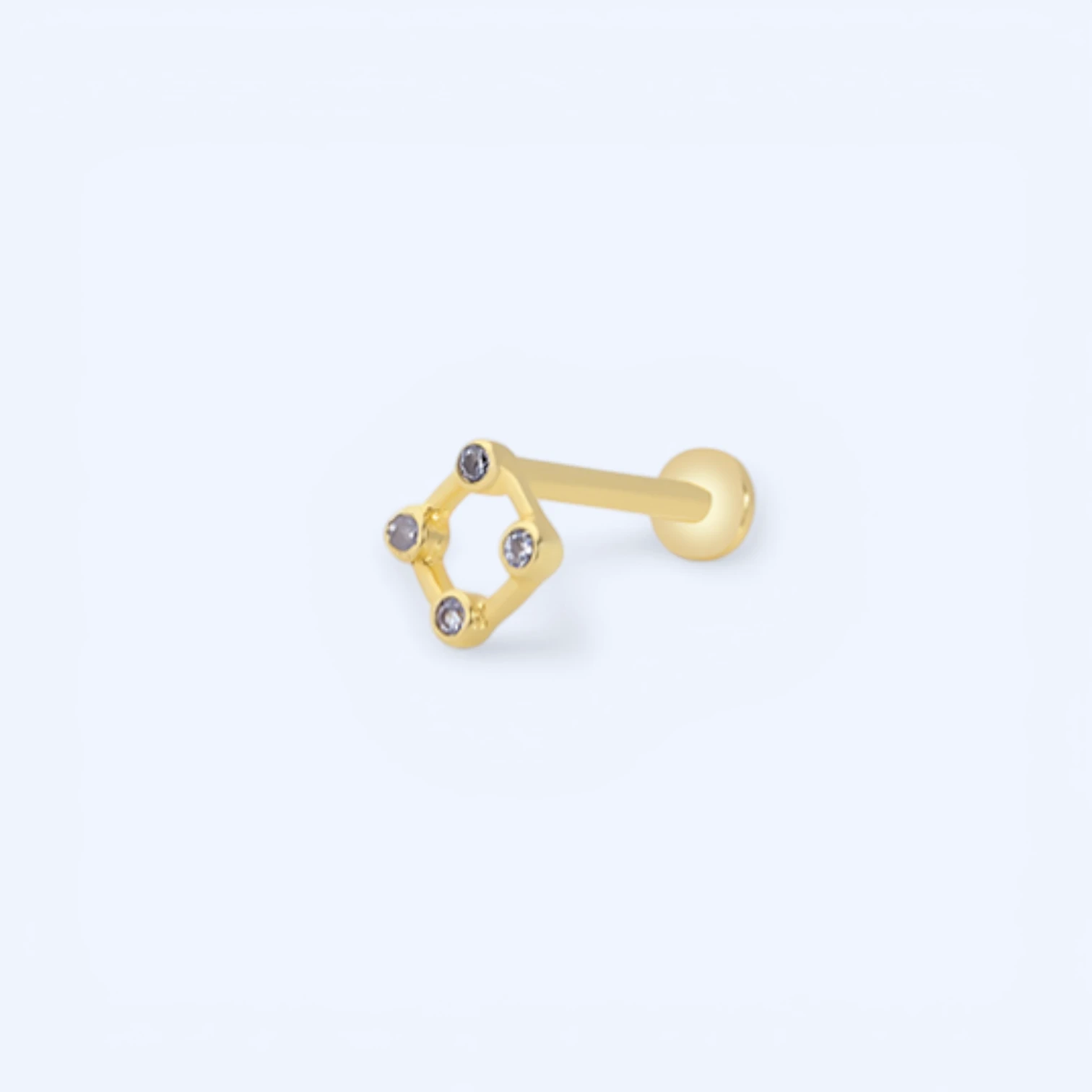 Fulgur | 14 Ayar Altın Taşlı Şimşek Piercing