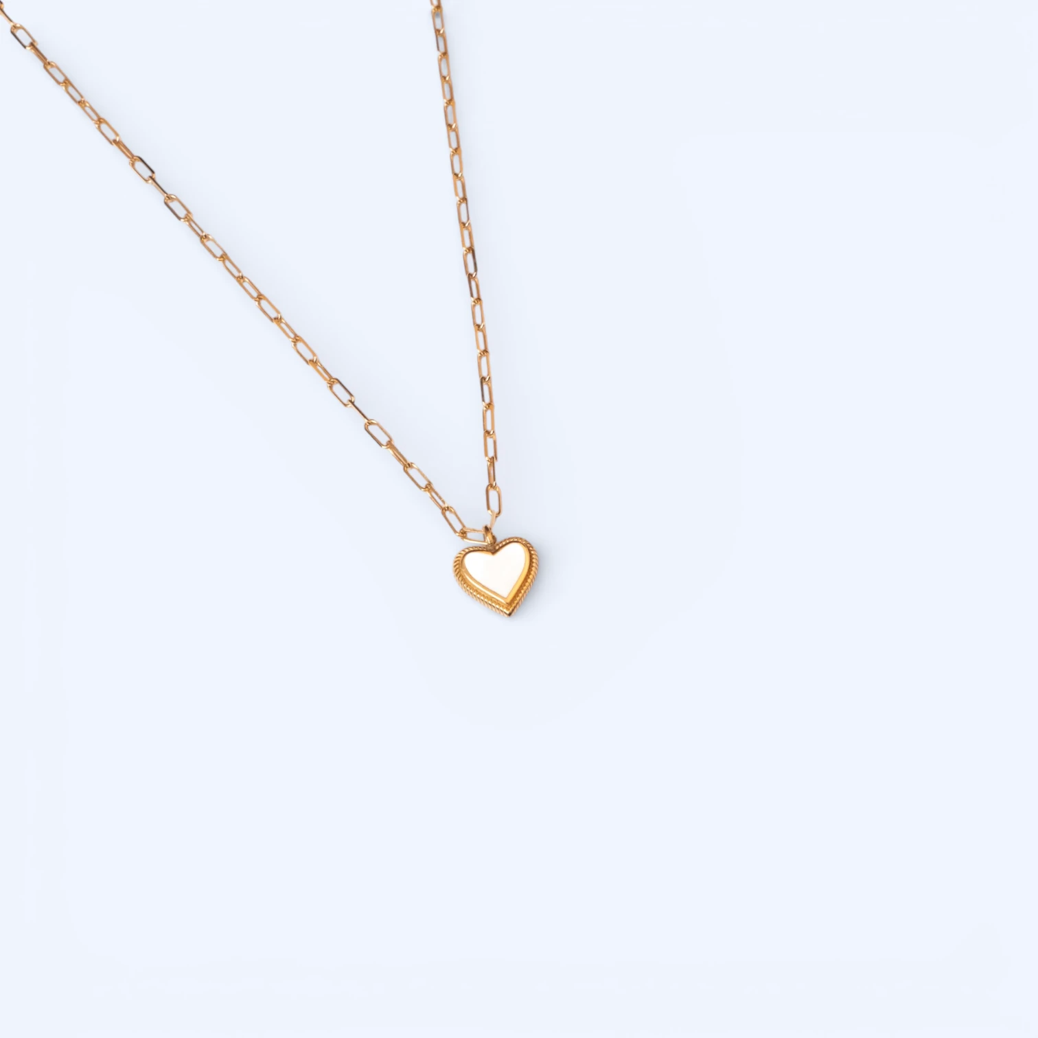 Kora | 14 Ayar Altın Kalın Zincirli Kalp Kolye