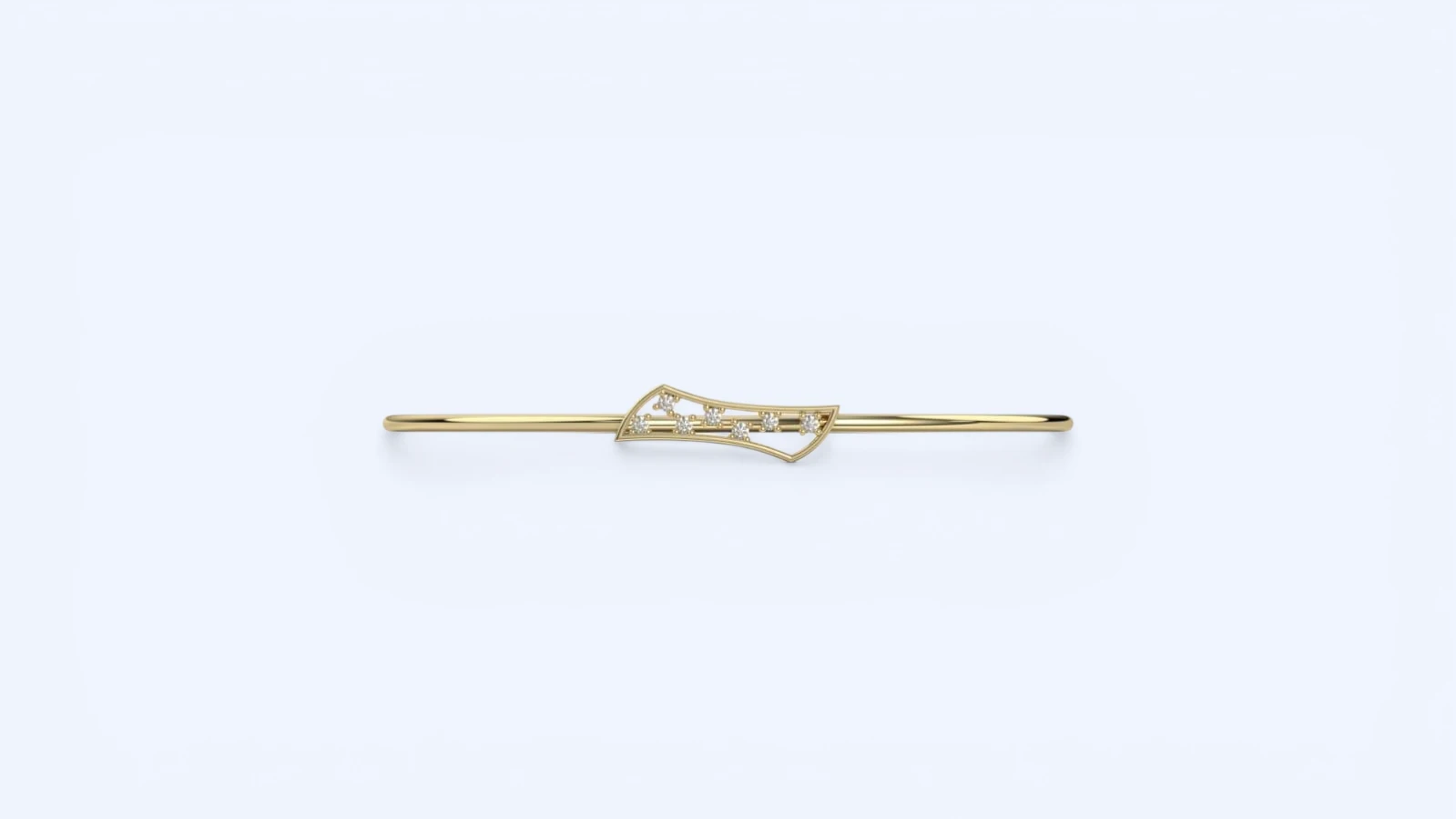 Lyra | 14 Ayar Altın Ritmik Taşlı Kelepçe Bilezik