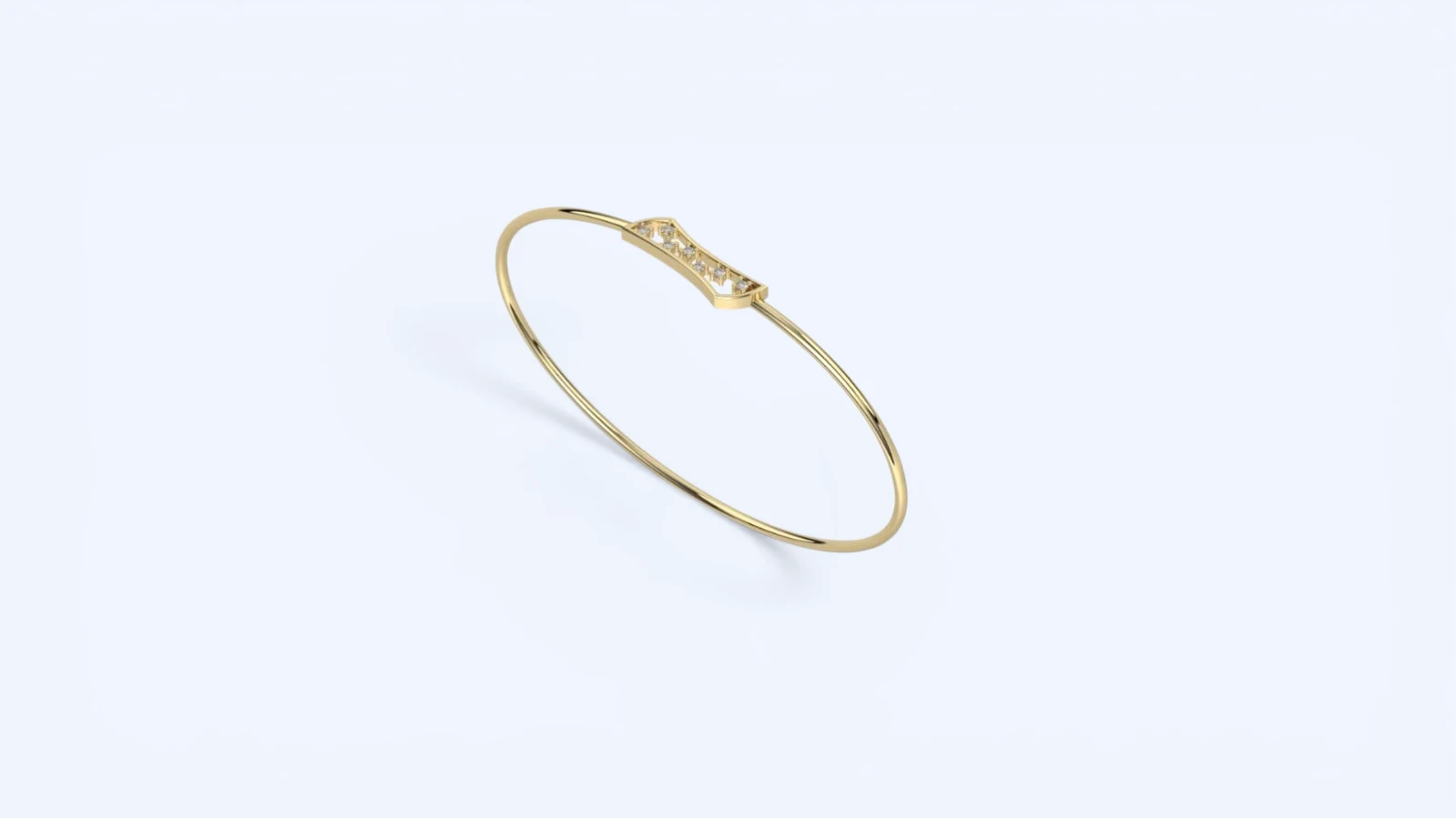 Lyra | 14 Ayar Altın Ritmik Taşlı Kelepçe Bilezik