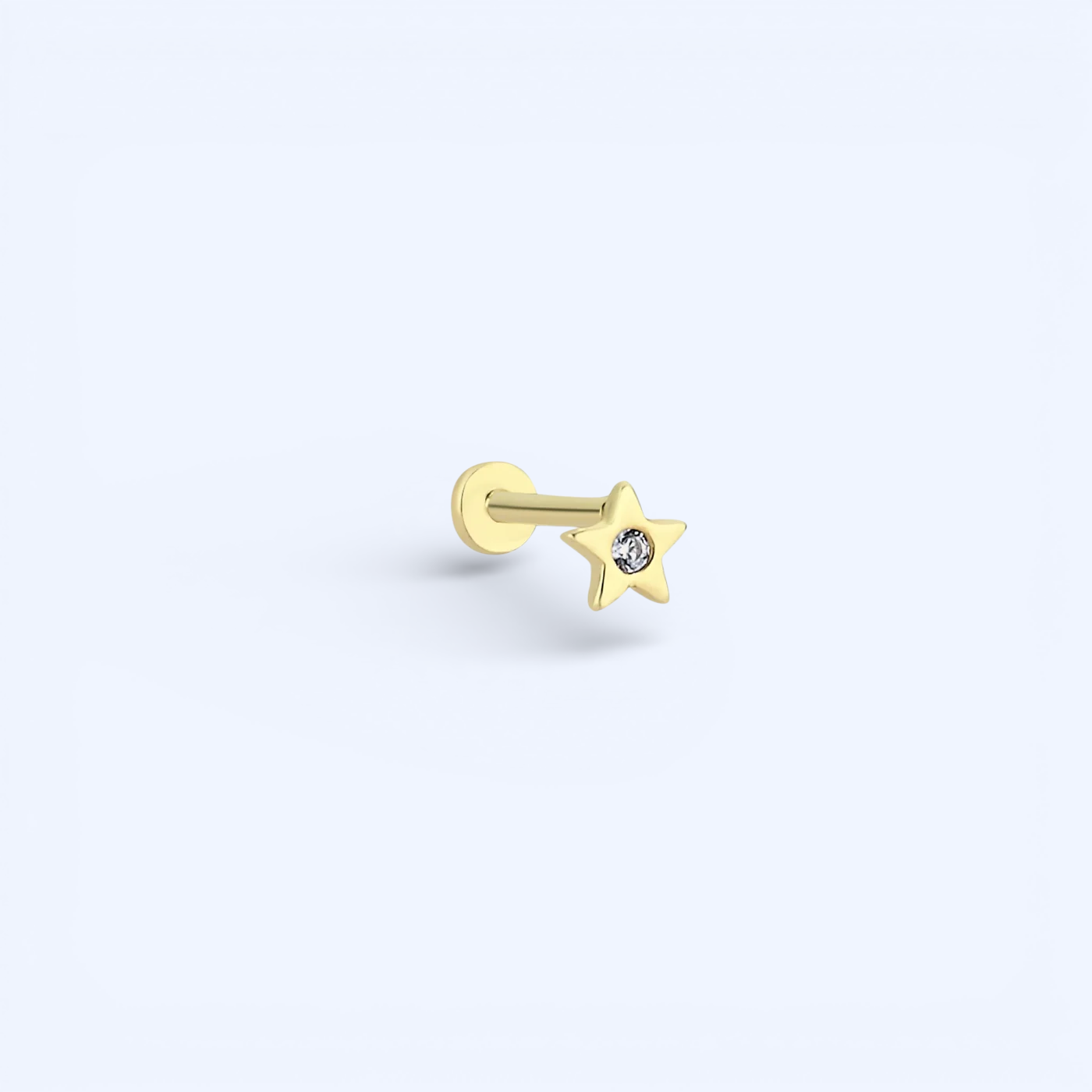 Mira | 14 Ayar Altın Tek Taşlı Yıldız Piercing