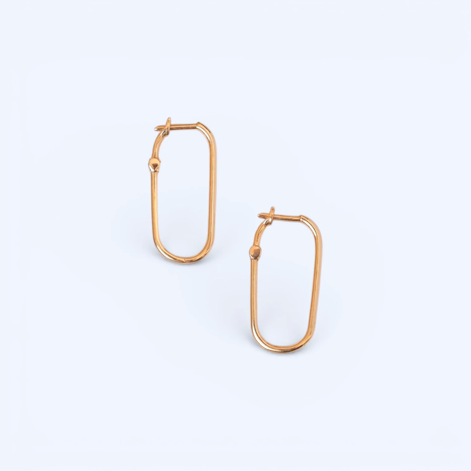 Nora | 14 Ayar ROSE Altın Oval Zincir Halka Küpe