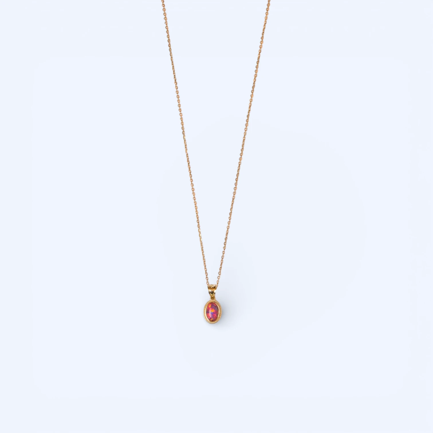 Opalia | 14 Ayar Altın Pembe Taşlı Kolye