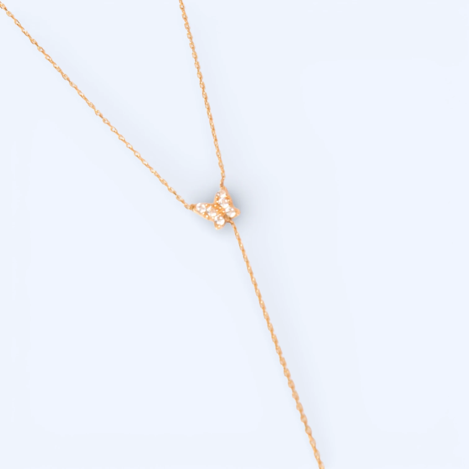 Papila | 14 Ayar Altın Kelebekli Y Kolye model görseli