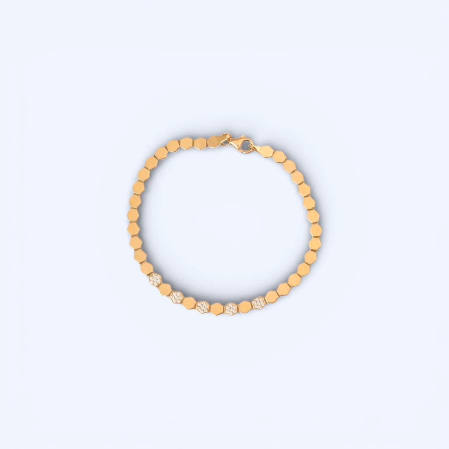 Peta | 14 Ayar Altın Petek Zincir Bileklik ek görsel