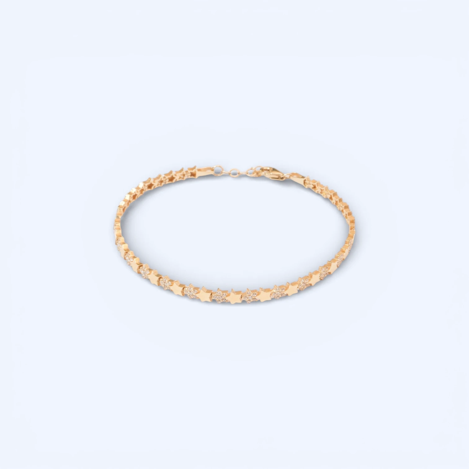 Siena | 14 Ayar Altın Sıralı Yıldız Bileklik ek görsel