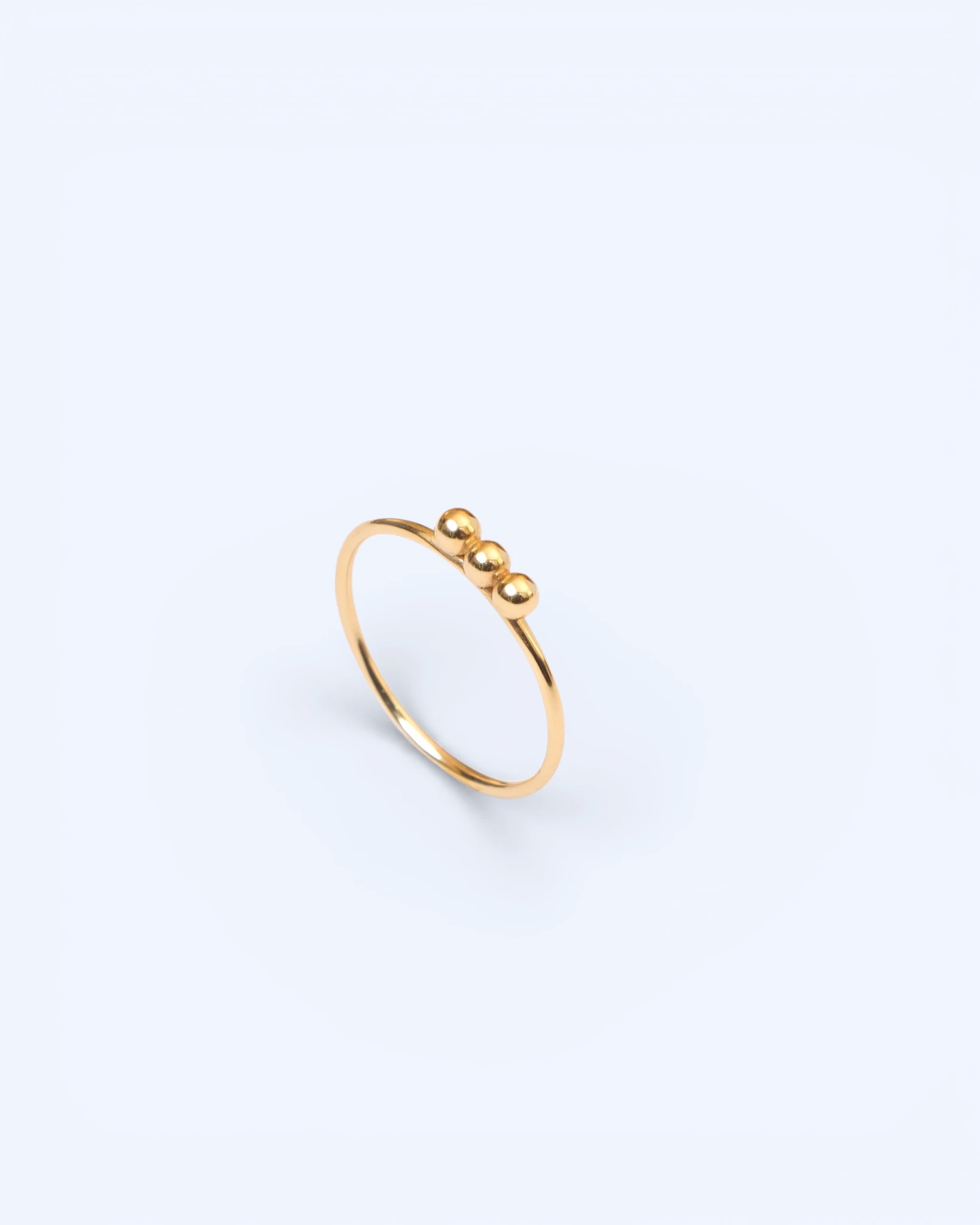 Terni | 14 Ayar Altın Üçlü Top Yüzük ek görsel