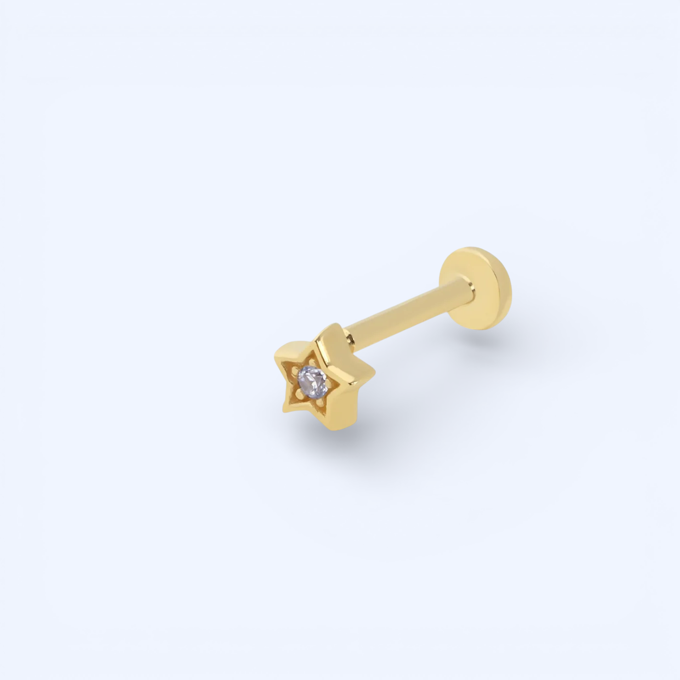 Vega | 14 Ayar Altın Tek Taşlı Yıldız Piercing