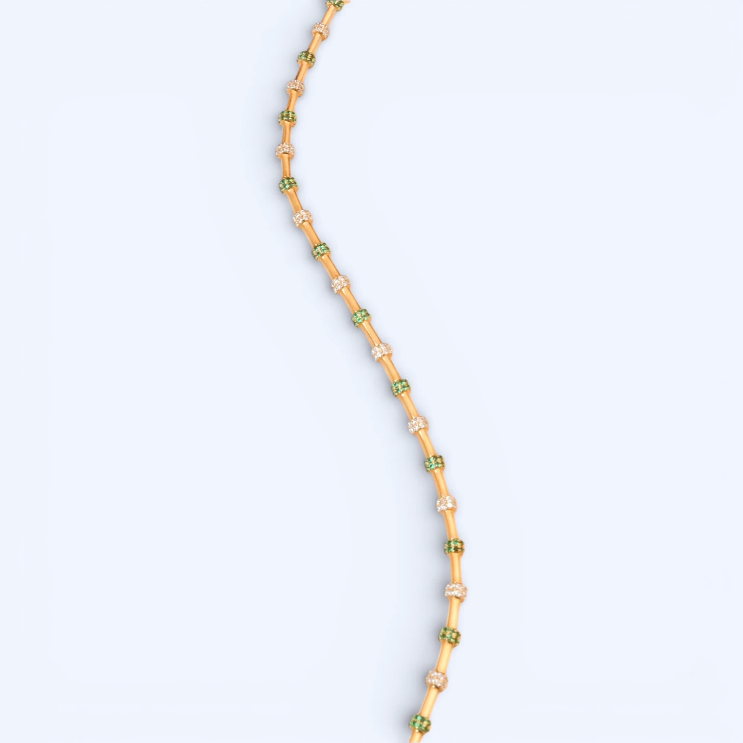 Vira | 14 Ayar Altın Yeşil Taşlı Bileklik