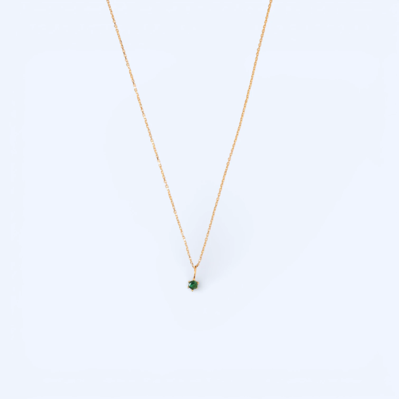 Vireo | 14 Ayar Altın Yeşil Taşlı Kolye